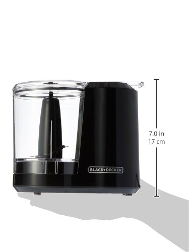 BLACK+DECKER 3-Cup Electric Food Chopper, HC300B, One Touch Pulse, 175W Motor, Stay-Sharp Blade, Dishwasher Safe