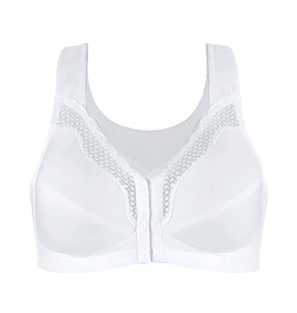 Exquisite Form 5100531 Women's FULLY Wireless Cotton Back & Posture Support Bra with Front Closure & Lace