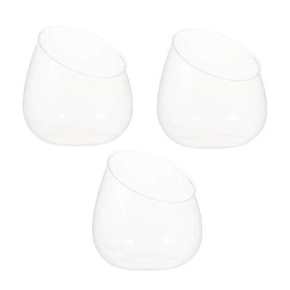 NUOBESTY 3pcs Slant Cut Glass Micro Landscape Bottles for Succulent Vase Desktop Ecological Terrarium Jar Home Décor