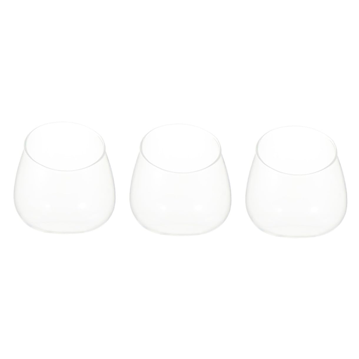 NUOBESTY 3pcs Slant Cut Glass Micro Landscape Bottles for Succulent Vase Desktop Ecological Terrarium Jar Home Décor