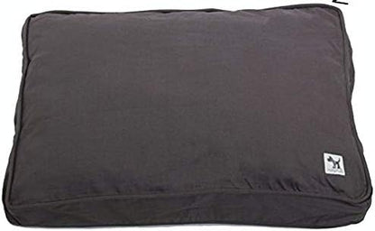 Molly Mutt Sheepy Wool Crate Mat - 100% Cotton Canvas Cover with Temperature-Regulating 100% Natural Wool-Filled Insert Dog Bed - Soft & Supportive Wool-Filled Bed - (36"x24"x2.5", Grey)