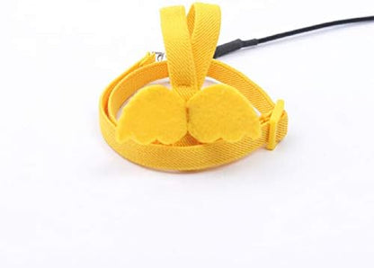 Bird Harness Parrot Leash -Adjustable Outdoor Flying Kit for Parrot Budgie Lovebird Cockatiel Macaw Parakeet (Yellow,XL)