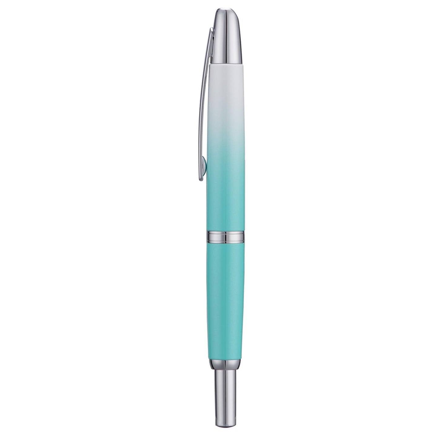 Jinhao 10 Press Fountain Pen with Box, Gradient Mint Green Retractable Extra Fine Nib with Ink Converter Set (Silver Clip)