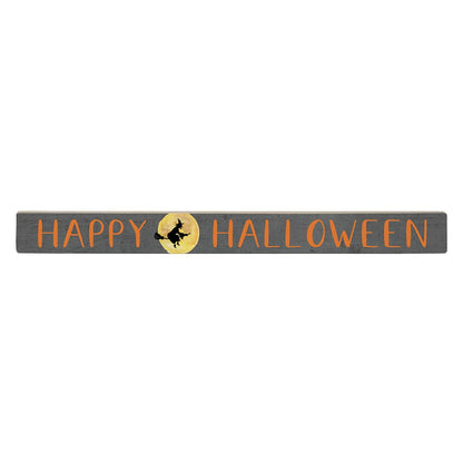 Simply Said, INC Talking Sticks Halloween Sign - Happy Halloween - Flying Witch Halloween Decor - 16 x 1.5 inch Wood Sign - Made in USA - TLK1662