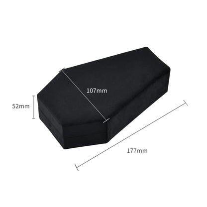 Giftop Velvet Coffin Jewelry Travel Case Holder for Gothic Wedding Ceremony Jewelry Organizer Decoration (Black and Red)