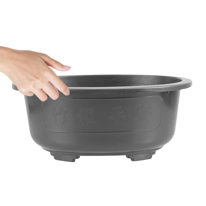 DOITOOL 2Pcs Bonsai Training Pot 17 inch Plastic Flower Pot Bonsai Pot with Drainage Hole, Oval Bonsai Planter Pot Plants Growing Pots for Nursery, Garden, Balcony, Black