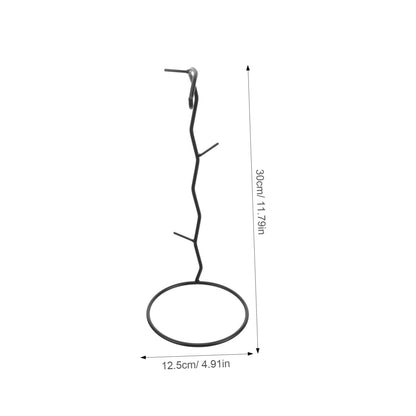Toyvian Decorative Hanging Rack for Air Plants Black Glass Terrarium Holder with Hook for Home and Office Decor Pothook Stand for Flowers and Succulents Unique Micro Landscape