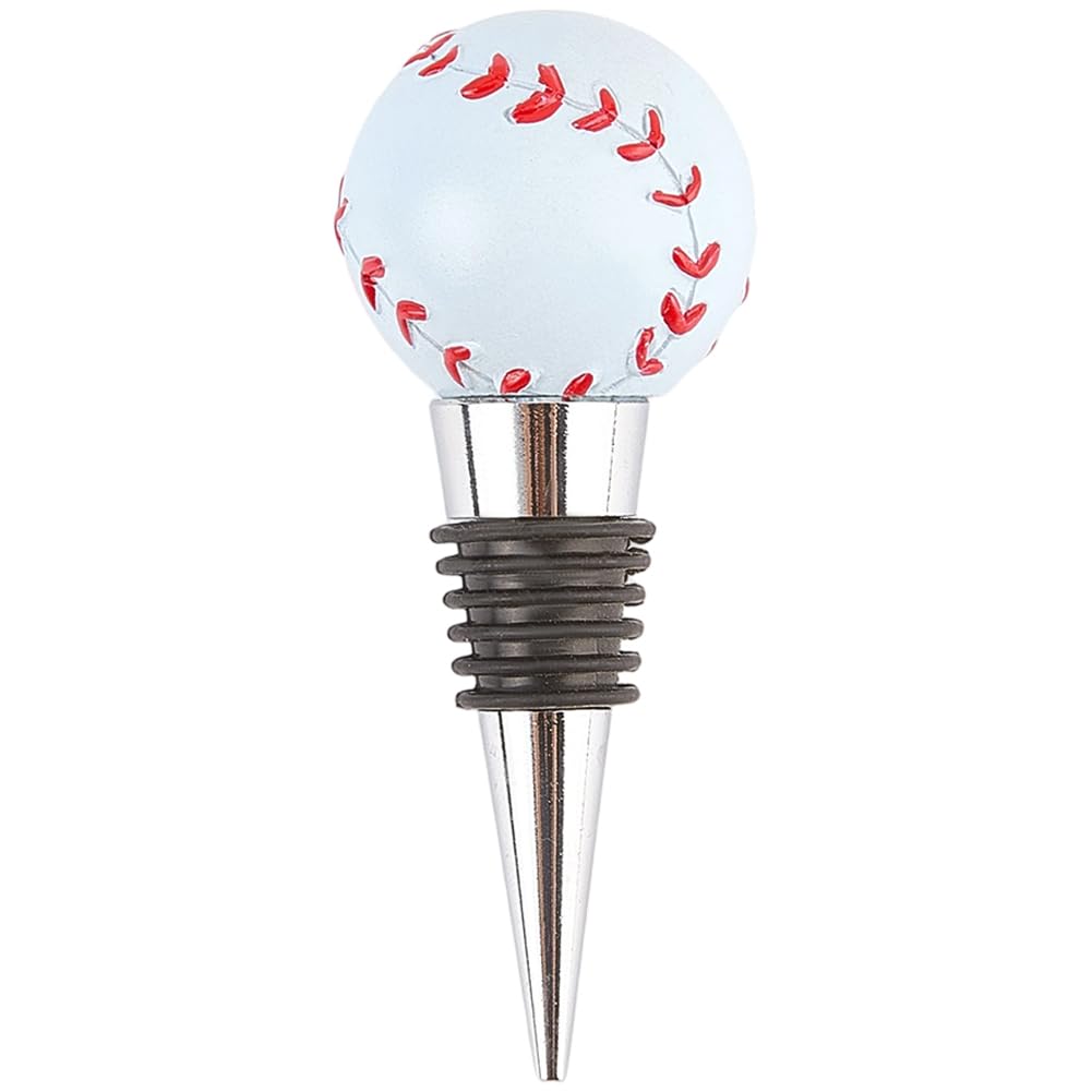 GORGECRAFT Baseball Bottle Stopper Sport Ball Resin Silver Metal Reusable Wine Champagne Beverage Glass Toppers Pump Decor for Men Women Holiday Housewarming Christmas Halloween Wedding Party
