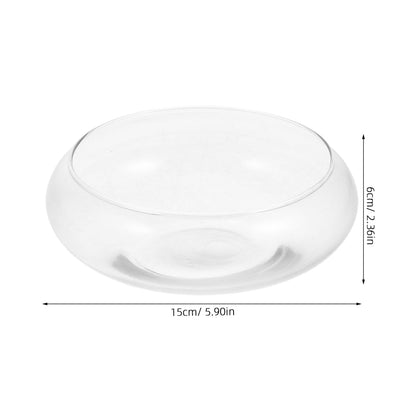 Glass Terrarium Bowl: 5.90" Round Shallow Planter and Betta Fish Tank - Clear Glass Bowl Vase for Hydroponics, Succulents and Wedding Table Decor (15cm Wide)
