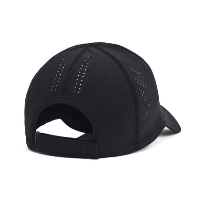 Under Armour Men's Iso-Chill Launch Run Adjustable Hat, (001) Black/Black/Reflective, One Size Fits Most