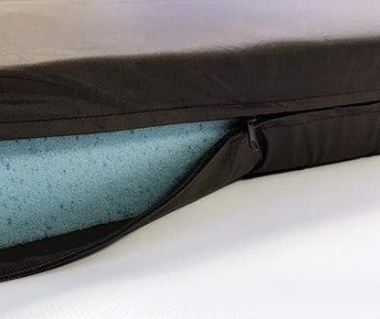 High Density Solid Blue Cooling Gel Infused Memory Foam Pad Dog Pet Bed + Internal Waterproof Cover (55x47x4 Inches (2pack))