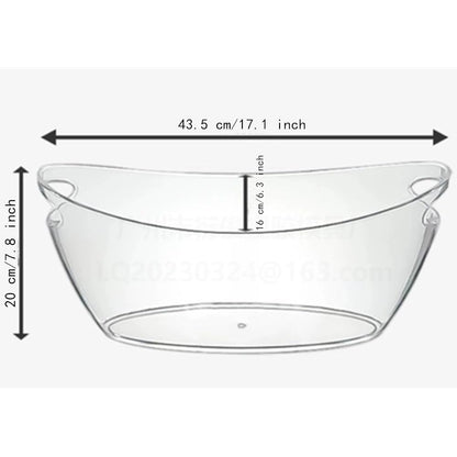 OUKEYI Ice Buckets for Parties, 5.5 Liter Large Clear Acrylic Food Grade Ice Bucket, Mimosa Bar Supplies Beverage Tub for Champagne Beer Sparkling Wine Cocktails, 16.9, Transparent, OUKEYI-100894