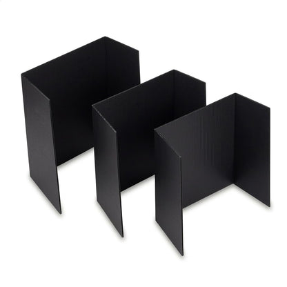 Trifold Poster Board, 24" x 16", Corrugated Project Boards for Science Fairs, School Projects, Event Displays, and Business Presentations, 3-Pack, Black