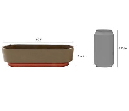 The HC Companies Succulent Pot Sorrento 5.5 Inch - Lightweight Indoor Plastic Succulent Planter with Drainage, Faux Concrete (Pack of 2)