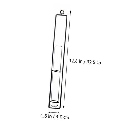 BESTonZON Wall Hanging Hydroponic Glass Test Tube Flower Vase Set with Iron Frame Plant Propagation Tubes for Home Garden Decoration Includes 3 Hemp Ropes and 3 Adhesive Hooks