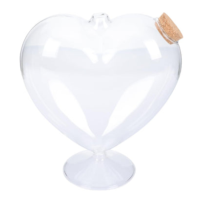 FOMIYES Heart Shaped Glass Terrarium Vase with Cork Lid for Wedding Decoration