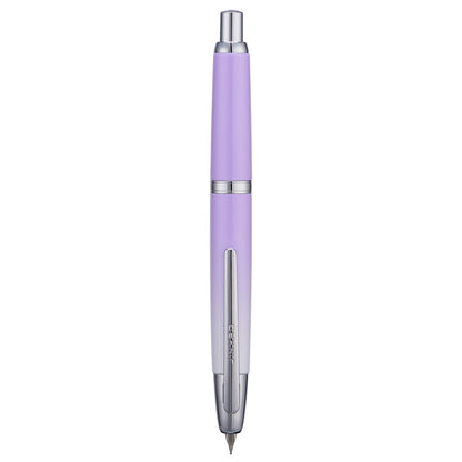 Jinhao 10 Press Fountain Pen with Box, Gradient Light Purple Retractable Extra Fine Nib with Ink Converter Set (Silver Clip)