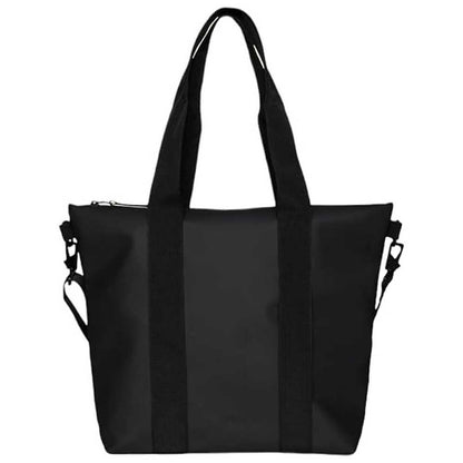 RAINS Tote Bag Mini - Black Waterproof Shoulder Bag for Men and Women - Everyday Tote for Work, Travel, Shopping with Coated Zip and Carry Handles - 2 Year Warranty