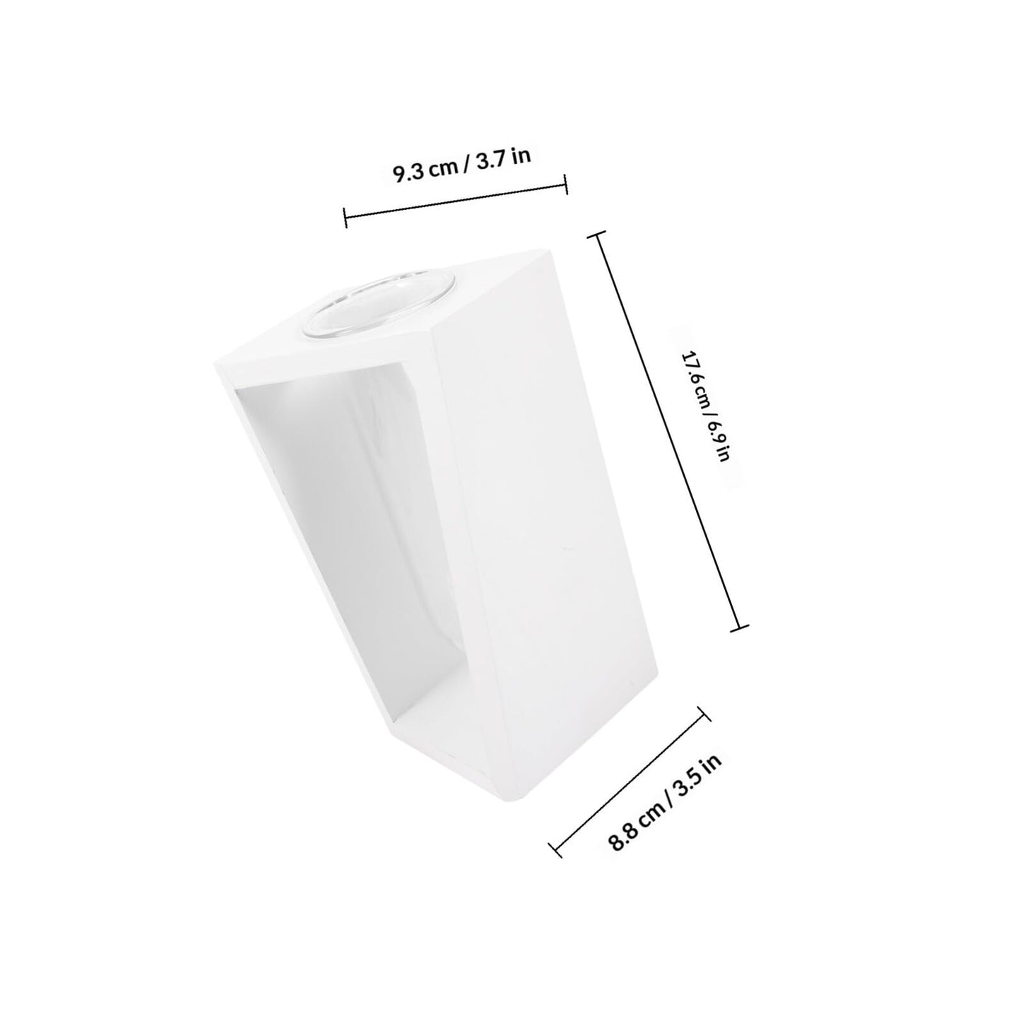 DOITOOL Test Tube Plant Vase with White Wooden Rack, Small Glass Propagation Terrarium Container for Indoor Hydroponic Plants and Home Décor
