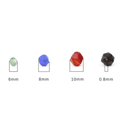 BEADIA Faceted Natural Colorful Agate Stone Round Beads 6mm 36cm/Strand for Jewelry Making