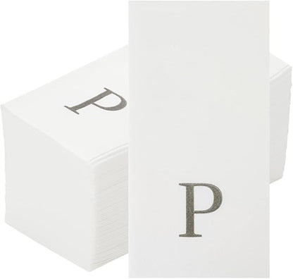 Luxenap 15.8 X 7.9 Inch Linen-Feel Guest Towels, 50 Lettered Hand Towels