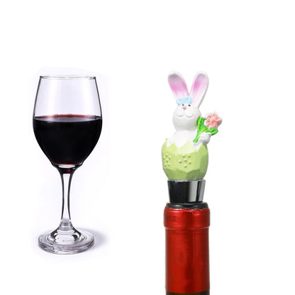 Rabbit Bottle Stopper Carrot Flower Cute Bunny Wine Bottle Stoppers Bottle Stopper Spring Summer Easter Party Decoration Supplies 2PCS