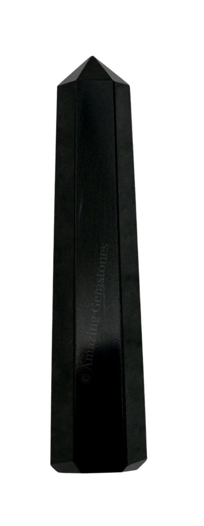 Amazing Gemstone Black Agate Crystal Towers ~ Natural Healing Crystal Point Obelisk for Reiki Healing and Crystal Grid (3" to 4" INCH)