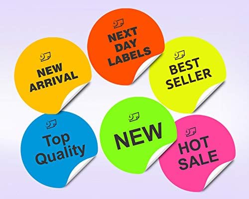 NextDayLabels - 8-1/2 x 11 Neon Color High Light Fluorescent Labels for Laser & Inkjet Printer (RED Fluorescent, 2.5" Round - 12 Per Page | 300 Labels)