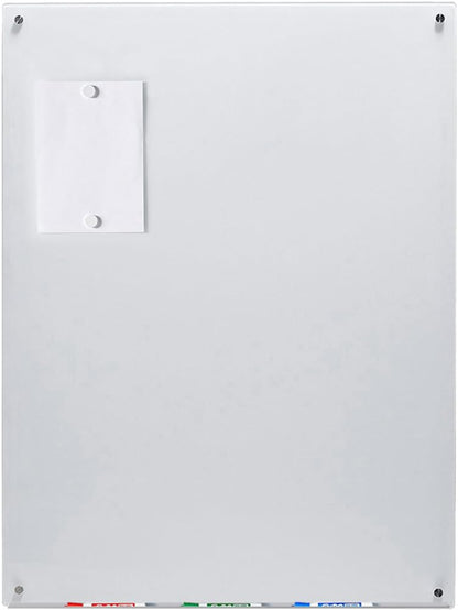 Audio-Visual Direct Magnetic Ultra White Glass Dry-Erase Board Set - 40" x 35" - Includes Magnets, Hardware & Marker Tray