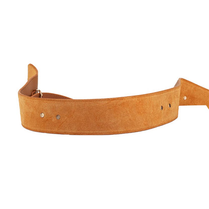 ICSTH Womens Obi Belt Vintage Leather Elastic Waist Belt Fashion Wide Belts (BK)