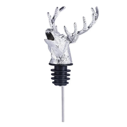 Zinc Alloy Animal Bar Liquor Bottle Pourer Liquor Pour Spout Sdjdhej 1Pcs Deer Head Bottle Tipping Nozzle Silicone Stoppers for Christmas and Halloween Decorations (Deer head)