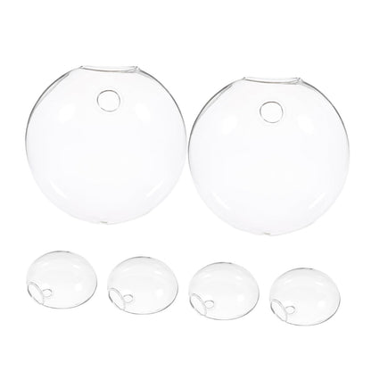Uonlytech 6pcs Wall Hanging Glass Terrarium Planter Transparent Hydroponic Vase for Indoor Plants Space-Saving Decorative Flower Jars for Home Office Bathroom