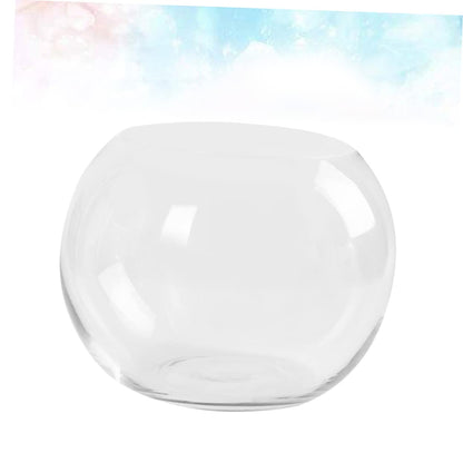 Sosoport Hydroponics Glass Vase Transparent Desktop Flower Pot Smooth Surface Decorative Plant Holder for Home Office Hotel Terrarium Succulent Display