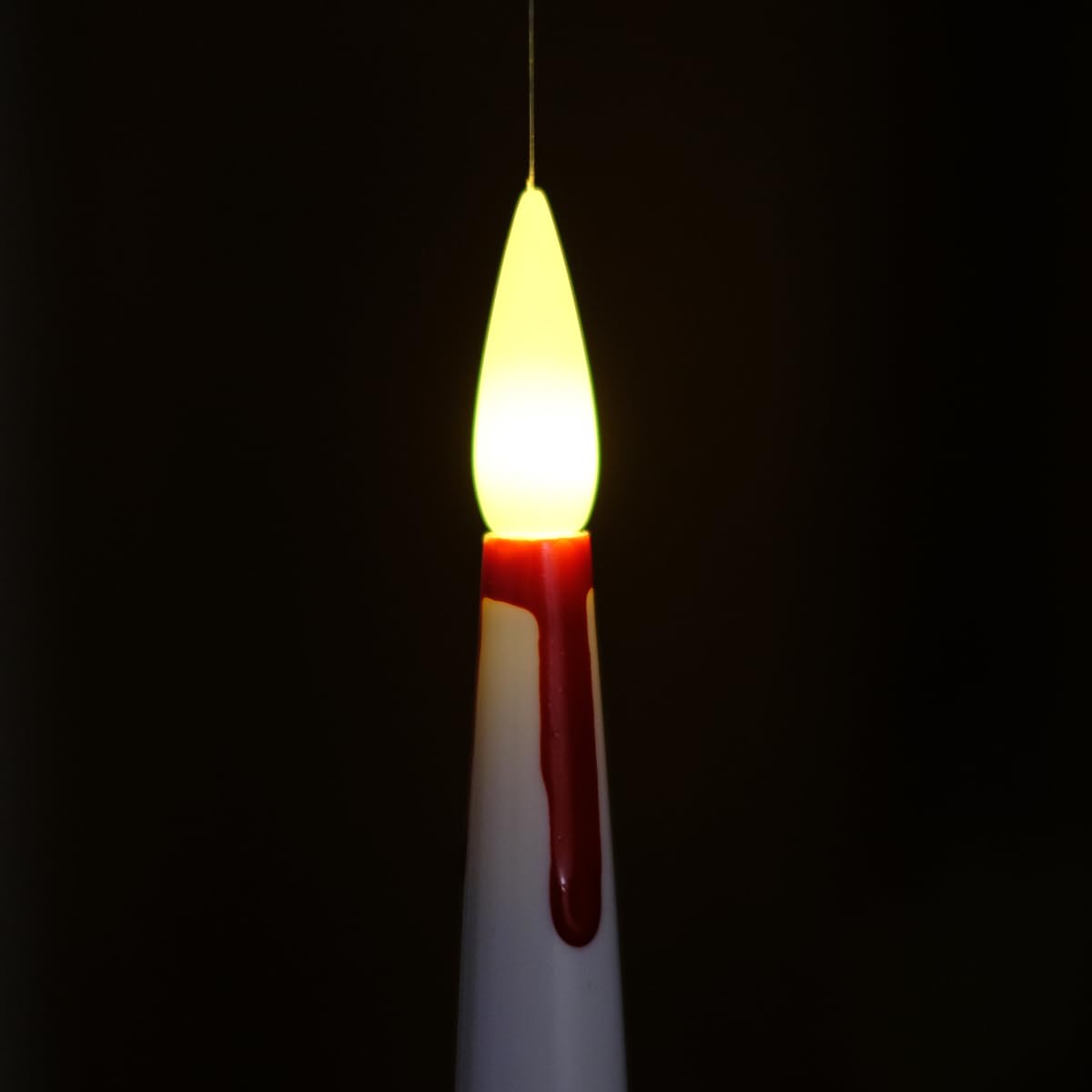 NONNO & ZGF Set of 12 Flameless Floating White Candles with 4.9FT Fishing line, Dripping Red Blood(Pigment), 6'' LED Remote(Timer) Battery Operated Candle with Hook and Glue Dots, for Halloween Decor