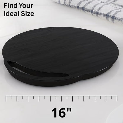 Ibyx Elegant Round Sliding Tray for Your Pressure Cooker, Air Fryer & Heavy Kitchen Appliances - Sturdy, Slides Easily from Under The Cabinet (Natural, 13”)