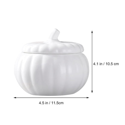 BESTonZON Ceramic Pumpkin Soup Bowl with Lid 4.13 Inch Covered Stew Soup Bowl Porcelain Serving Dish for Pumpkin Desserts and Stews Kitchen Dinnerware