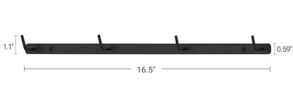 Dahey Metal Coffee Mug Rack Wall Mounted with 12 Mug Hooks, Set of 3, Mug Display Rack Cup Holder Storage for Kitchen Dining Room Coffee Bar, Black
