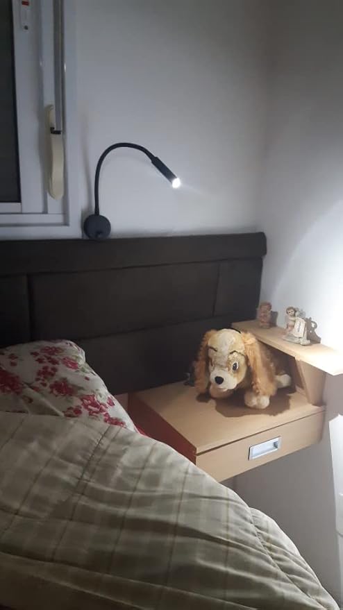 Black Bed Reading Lamps Sconce Wall Mounted Working Focus Light Bedside Headboard Flexible Gooseneck Corded Home Hotel use