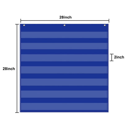 Godery Standard Pocket Chart for Classroom, Sight Words Pocket Chart, Homeschool Teaching Supplies 7 Pocket Chart(Blue)