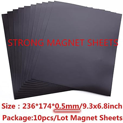 Briartw 20pcs/Set Dies Storage Bags and Magnetic Sheets,10 Pack Clear Plastic Storage Bags & 10 Pack Soft Rubber Magnetic Sheets for Die Cuts Stamps Handamde Crafts Storage Crafter Envelope Organzie