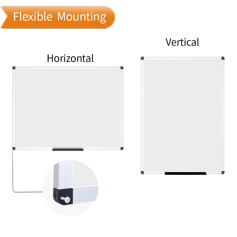 VIZ-PRO Porcelain Magnetic Dry-erase Whiteboard, 48 X 36 Inches, Silver Aluminiuim Frame