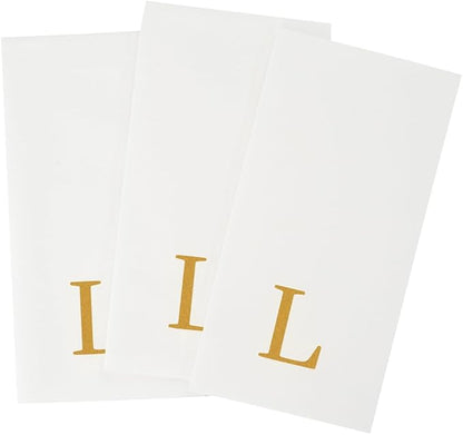Luxenap 15.8 X 7.9 Inch Linen-Feel Guest Towels, 50 Lettered Hand Towels
