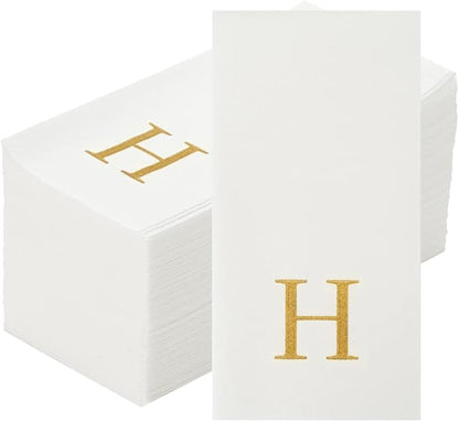 Luxenap 15.8 X 7.9 Inch Linen-Feel Guest Towels, 50 Lettered Hand Towels