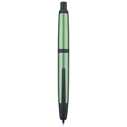 Jinhao 10 Press Fountain Pen with Box, Sea Pine Green Retractable Extra Fine Nib with Ink Converter Set (Black Clip)