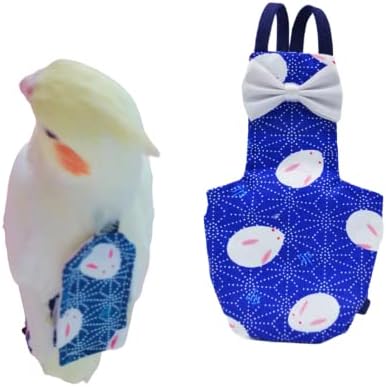 Bird Flight Suits Diapers for Monk Parakeets, Conures, Lovebirds, Cockatiels Flight Suits, Parrot Clothes, Bird Training Nappy Suit Liners Clothes (Medium,Deep Blue)