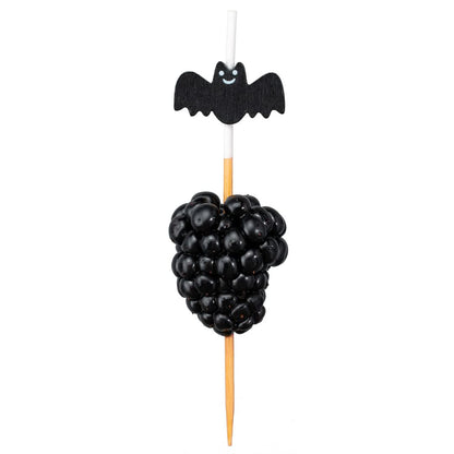 Restaurantware 3.5 Inch Halloween Skewers 1000 Pointed Bat Cupcake Toppers - Sturdy Disposable Black Bamboo Fall Food Picks For Birthday Or Themed Party