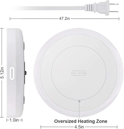 BESTINNKITS White Smart Coffee Auto On/Off Gravity-Induction Mug Office Desk Use, Candle Wax Cup Warmer Heating Plate (Up to 131F/55C)