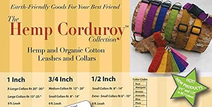 The Good Dog Company- Hemp Corduroy SIX FT Dog LEASHES Available in 9 Colors (Rust, Marigold, Bronze, Avocado, Blue, Plum, Pink, Red, Black) Sold in 1”, ¾”, ½” Widths (1 Inch Width, Red)