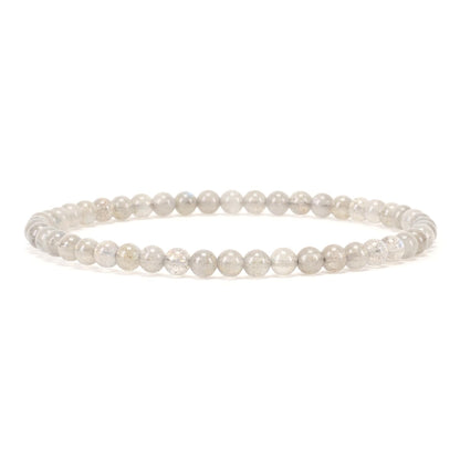 Cherry Tree Collection - Small, Medium, Large Sizes - Gemstone Beaded Bracelets For Women and Men - 4mm Round Beads (Labradorite A, Small)