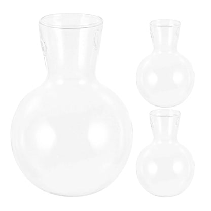HIAKDOFT 3Pcs Glass Propagation Planter Vase with Wooden Stand, High Borosilicate Plant Terrarium Jars for Hydroponic Plant Propagation and Indoor Desktop Gardening